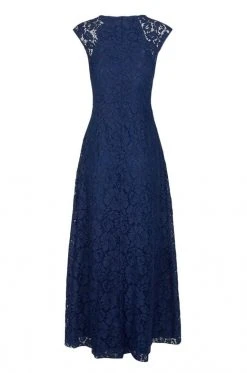 Aidan Mattox - 151A12840 Sheer Cap Sleeve Lace Godet A-Line Dress Formal Gowns