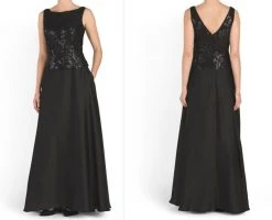 Aidan Mattox - 54466000 Sequined Lace Bodice Popover Chiffon Dress Formal Gowns
