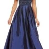 Aidan Mattox 54471390 Embellished Bateau Neckline A-Line Dress - 1 Pc Twilight In Size 6 Available Formal Gowns