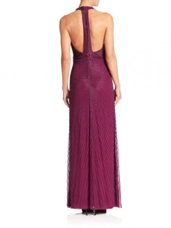 Aidan Mattox - 54473350 Halter Beaded Sheath Gown Formal Gowns