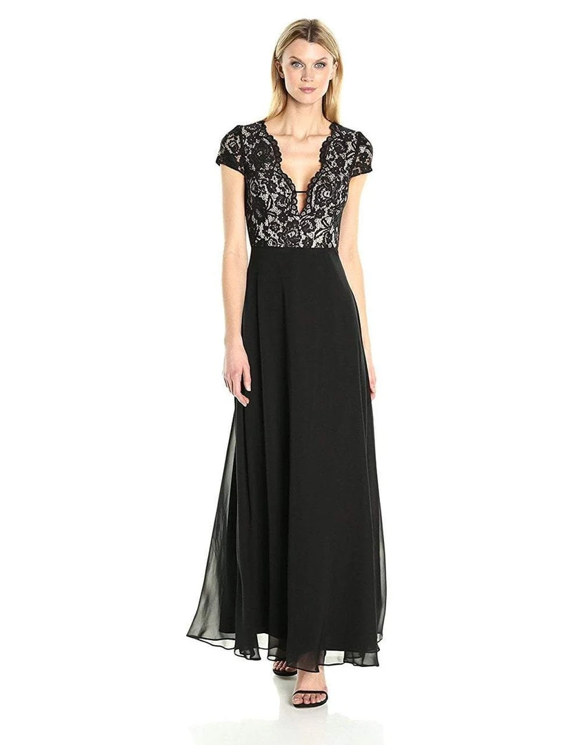 Formal Gowns Aidan Mattox - Aidan By MN1E200675 Lace V-neck Chiffon A-line Dress 3 Formal Gowns Aidan Mattox - Aidan By MN1E200675 Lace V-neck Chiffon A-line Dress