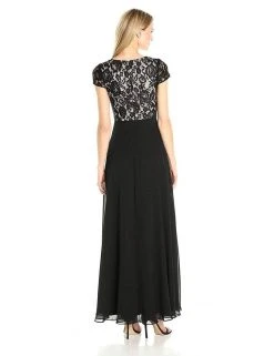 Formal Gowns Aidan Mattox - Aidan By MN1E200675 Lace V-neck Chiffon A-line Dress