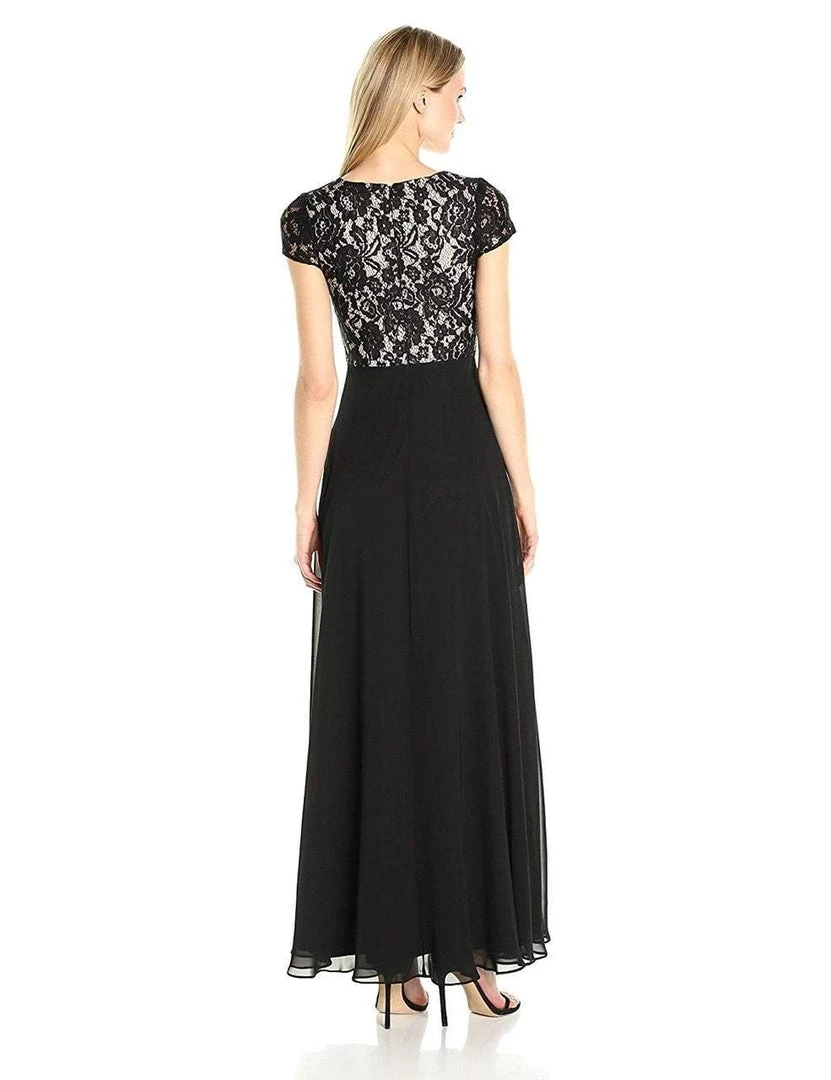 Formal Gowns Aidan Mattox - Aidan By MN1E200675 Lace V-neck Chiffon A-line Dress 4 Formal Gowns Aidan Mattox - Aidan By MN1E200675 Lace V-neck Chiffon A-line Dress