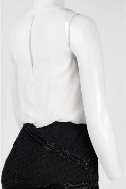 Cocktail Dresses Aidan Mattox - Boat Neck Chiffon Mesh Cocktail Dress 54471840