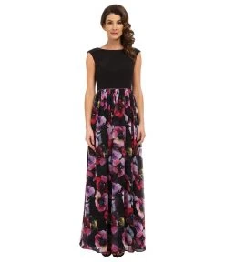 Aidan Mattox - Floral Chiffon Dress 151A14930 Formal Gowns