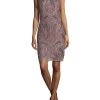 Cocktail Dresses Aidan Mattox - Jewel Neck Beaded Short Dress 54468860