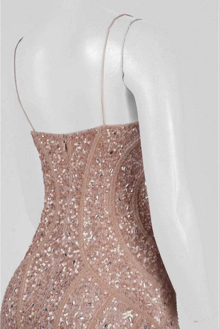 Aidan Mattox - MD1E200485 Sequined Fringe Sheath Dress 5 Aidan Mattox - MD1E200485 Sequined Fringe Sheath Dress