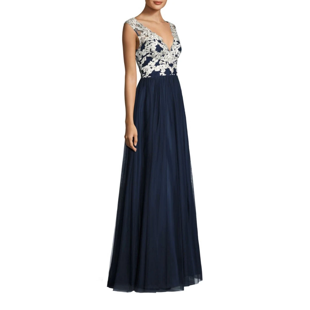 Formal Gowns Aidan Mattox - MD1E200856 Sleeveless V-Neck Embroidered Ball Gown 5 Formal Gowns Aidan Mattox - MD1E200856 Sleeveless V-Neck Embroidered Ball Gown
