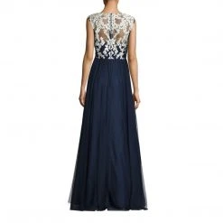 Formal Gowns Aidan Mattox - MD1E200856 Sleeveless V-Neck Embroidered Ball Gown 9 Formal Gowns Aidan Mattox - MD1E200856 Sleeveless V-Neck Embroidered Ball Gown