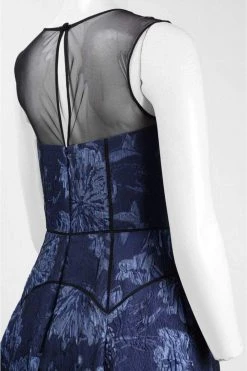 Aidan Mattox - MD1E201452 Sleeveless Floral Jacquard Ballgown Formal Gowns