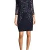 Cocktail Dresses Aidan Mattox - MD1E201969 Embellished Quarter Length Sleeve Dress