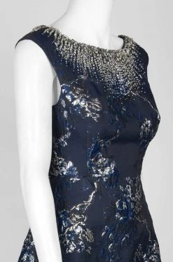 Aidan Mattox - MD1E202430 Embellished Bateau Jacquard A-line Dress 13 Aidan Mattox - MD1E202430 Embellished Bateau Jacquard A-line Dress