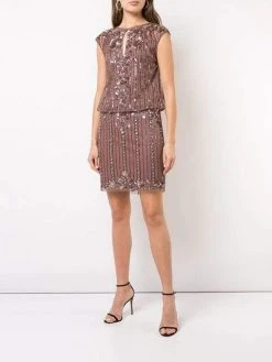 Cocktail Dresses Aidan Mattox - MD1E202853 Embellished Cap Sleeve Sheath Dress