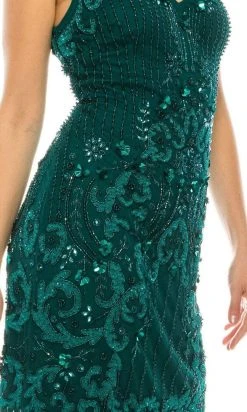 Aidan Mattox - MD1E203037 Bead Embellished Sheath Dress Cocktail Dresses