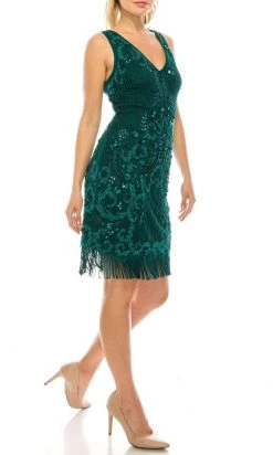 Aidan Mattox - MD1E203037 Bead Embellished Sheath Dress Cocktail Dresses