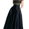 Formal Gowns Aidan Mattox - MD1E203083 Illusion Beaded Bodice Taffeta Ballgown