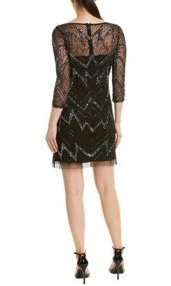 Aidan Mattox - MD1E203483 Sequin Illusion Sheath Dress Cocktail Dresses