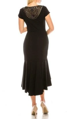 Aidan Mattox - MD1E203805 Beaded Scoop Neck Trumpet High Low Dress