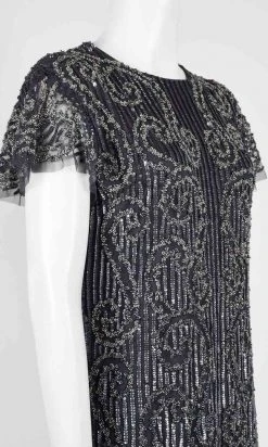 Aidan Mattox - MD1E204348 Embellished Mesh Cutout Back Cocktail Dress Cocktail Dresses