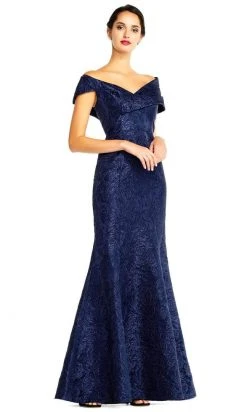 Formal Gowns Aidan Mattox - MD1E204721 Off Shoulder Mermaid Jacquard Dress