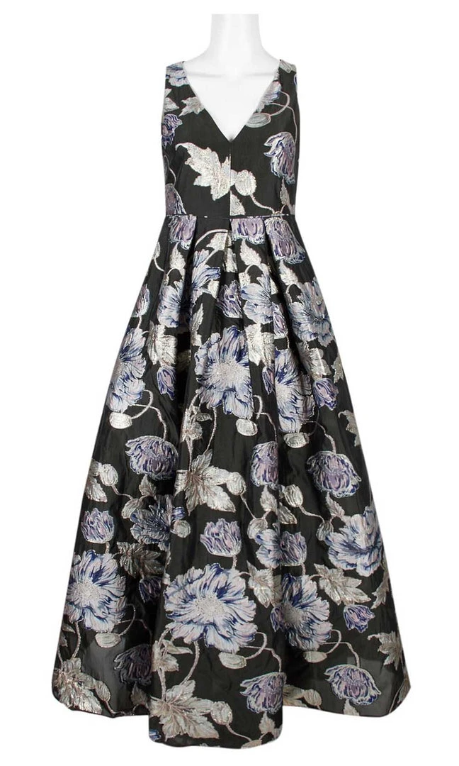 Formal Gowns Aidan Mattox - MD1E204767 Floral Metallic Jacquard A-Line Dress 5 Formal Gowns Aidan Mattox - MD1E204767 Floral Metallic Jacquard A-Line Dress