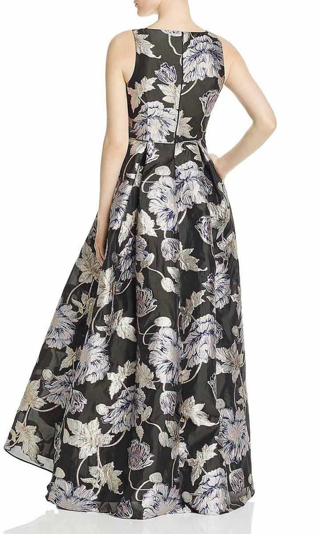 Formal Gowns Aidan Mattox - MD1E204767 Floral Metallic Jacquard A-Line Dress 4 Formal Gowns Aidan Mattox - MD1E204767 Floral Metallic Jacquard A-Line Dress