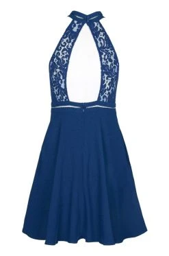 Cocktail Dresses Aidan Mattox - MN1E202466 Lace High Halter A-line Cocktail Dress 12 Cocktail Dresses Aidan Mattox - MN1E202466 Lace High Halter A-line Cocktail Dress