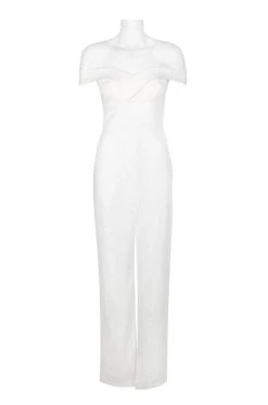 Formal Gowns Aidan Mattox - MN1E202585 Off-Shoulder Scuba Crepe Long Sheath Dress