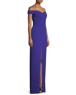 Formal Gowns Aidan Mattox - MN1E202585 Off-Shoulder Scuba Crepe Long Sheath Dress