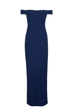 Formal Gowns Aidan Mattox - MN1E202585 Off-Shoulder Scuba Crepe Long Sheath Dress