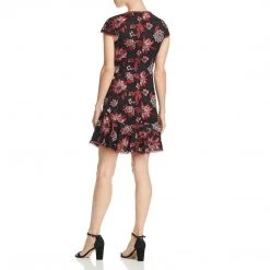 Aidan Mattox - MN1E202938 Floral Bodice Cap Sleeves Short Dress Cocktail Dresses