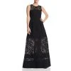 Aidan Mattox - MN1E202967 Sleeveless Lace Inset Crepe Gown 1 Aidan Mattox - MN1E202967 Sleeveless Lace Inset Crepe Gown