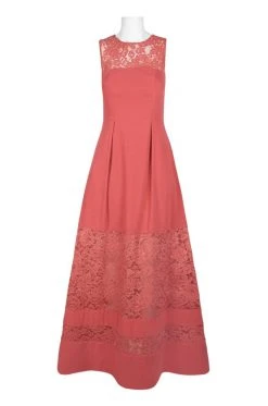Aidan Mattox - MN1E202967 Sleeveless Lace Inset Crepe Gown