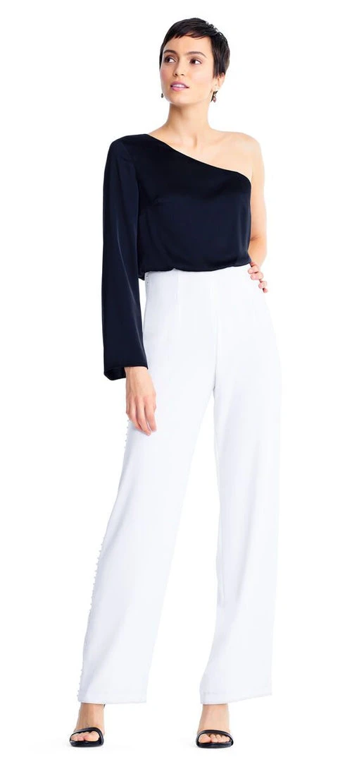 Aidan Mattox - MN1E203519 Asymmetric Long Sleeves Loose Jumpsuit Long Dresses 3 Aidan Mattox - MN1E203519 Asymmetric Long Sleeves Loose Jumpsuit Long Dresses