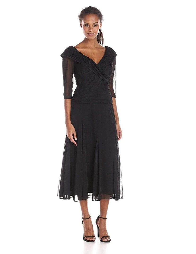 Alex Evenings - 132141 Ruched Off Shoulder Tea Length Dress 4 Alex Evenings - 132141 Ruched Off Shoulder Tea Length Dress
