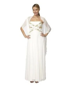 Alex Evenings - 132416 Gilt-Embellished Straight Across Ruched Gown