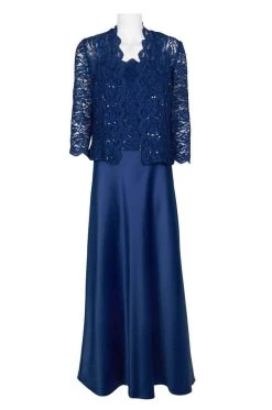 Alex Evenings - 81122152 Lace Bodice Long A-Line Dress With Jacket Formal Gowns