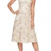 Alex Evenings - Floral Soutache Dress 81122331 - 1 Pc Champagne In Size 12 Available Cocktail Dresses