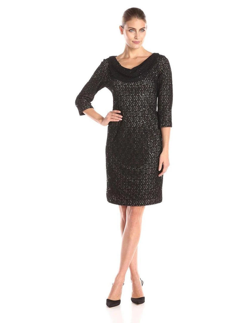 Cocktail Dresses Alex Evenings - Lace Cowl Neck Dress 1121024 3 Cocktail Dresses Alex Evenings - Lace Cowl Neck Dress 1121024