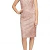 Cocktail Dresses Alex Evenings - Sequin Embroidered Cocktail Dress 117654 - 1 Pc Rose Gold In Size 14 Available