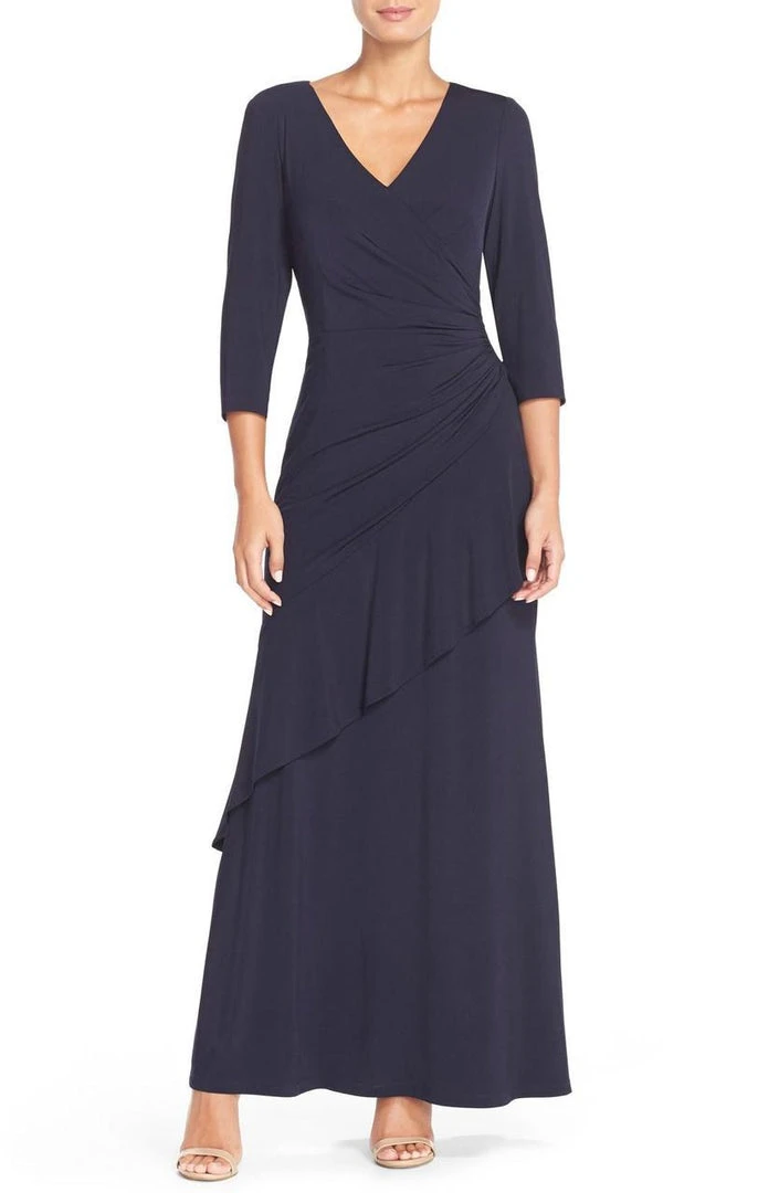 Alex Evenings - V-Neck Jersey Dress 1351187 3 Alex Evenings - V-Neck Jersey Dress 1351187