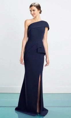 Bridesmaid Dresses Alexander By Daymor - Asymmetric Draped Evening Dress 1463 - 1 Pc Navy In Size 4 Available