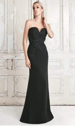Formal Gowns Alexander By Daymor Floral Applique Sweetheart Sheath Dress With Cape 776 - 1 Pc Midnite In Size 8 Available