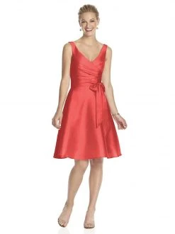 Colors Dress Formal Gowns Alfred Sung - D624 Pleated Surplice V-Neck A-Line Dress