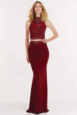 Alyce Paris - 1164 Two Piece High Halter Sheath Gown Formal Gowns