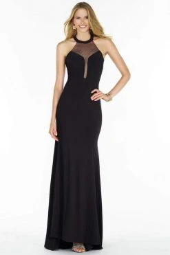 Alyce Paris - 1212 Halter Neck Trumpet Dress With Train Formal Gowns