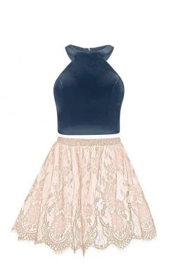 Cocktail Dresses Alyce Paris - 2646 Velvet And Lace Two Piece Cocktail Dress 10 Cocktail Dresses Alyce Paris - 2646 Velvet And Lace Two Piece Cocktail Dress