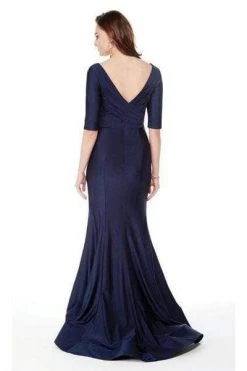 Alyce Paris - 27016 V Neck Half Sleeves Mermaid Evening Dress Formal Gowns