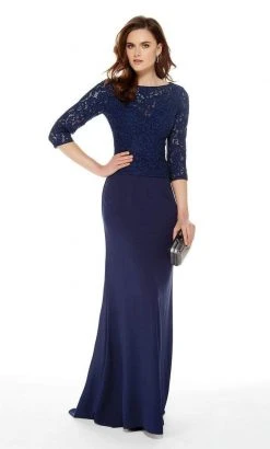 Alyce Paris - 27017 Quarter Length Sleeve Lace Sheath Dress Formal Gowns
