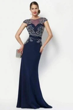 Formal Gowns Alyce Paris - 27109 Cap Sleeve Ornate Illusion Dress
